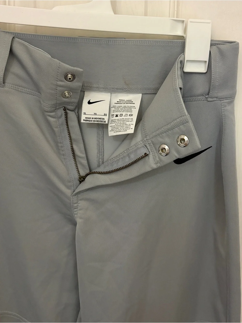 Nike Boys Core Open Hem Performance Baseball Pants in Grey - Picture 7 of 11